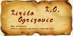 Kirilo Ogrizović vizit kartica